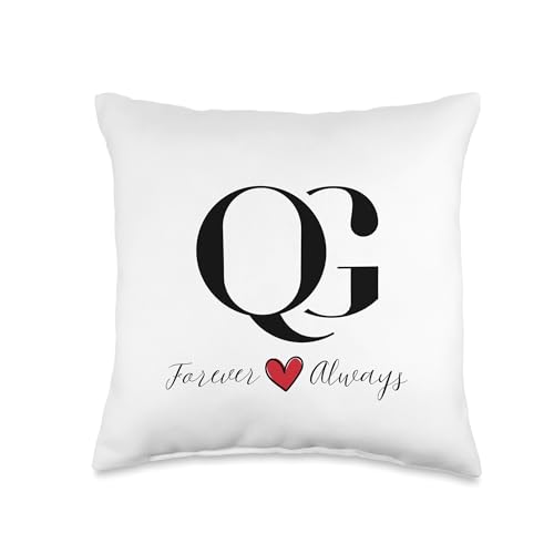 G & Q Couples Initials Throw Pillow