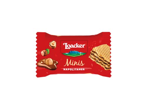 Loacker Minis Crispy Waffers Hazelnut Vanilla Biscuits 800g, Chocolate, 1 count