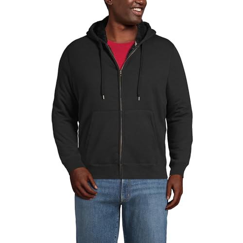 Lands' End Men's Serious Sweats Full Zip Sherpa Fleece Hoodie