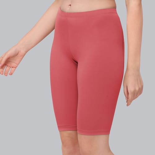 Image of SOIE Women's Mid Rise Soft Polyamide Spandex Knee Length Cycling Shorts