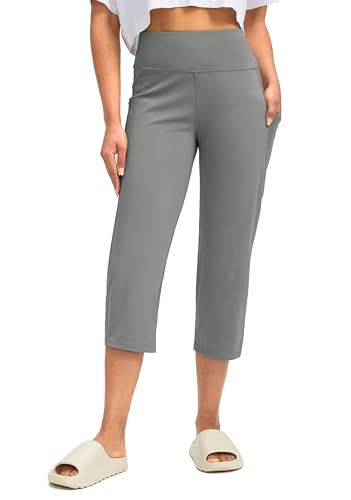 Image of G Gradual Capri Pants for Women High Waist Workout Yoga Pants with Pockets Tummy Control Leggings Crop Straight