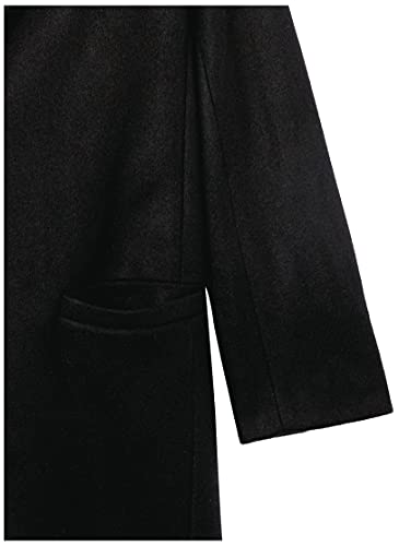 Amazon Essentials Women's Oversized Plush Button-Front Coat, Black, Large - Image 6