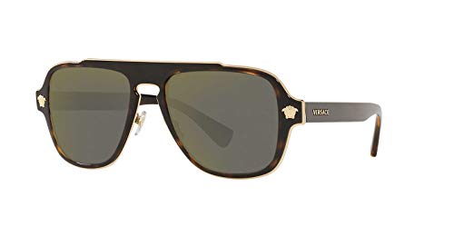 Versace Mens Sunglasses Tortoise/Gold Metal - Non-Polarized - 56mm