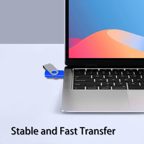 Image of 8GB Bulk USB Flash Drives 20 Pack, EASTBULL USB 2.0 Swivel USB Stick Bulk Gig Stick Metal Thumb Fold Storage (Blue)