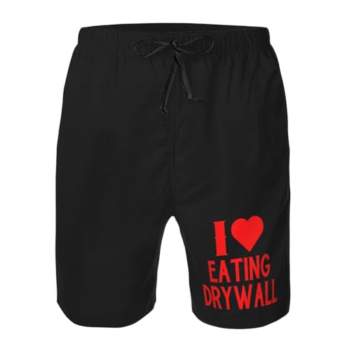 I Love Eating Drywall Men's Casual Board Shorts Swim Trunks Beach Golf Short Swimwear Bathing Suits4