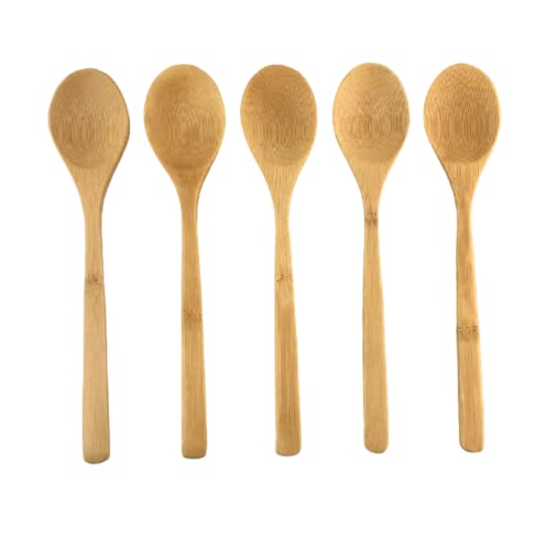 Japanbargain 3807, Reusable Bamboo Wood Spoons, Eco Friendly Mixing Dessert Spoons, Korean Japanese Style Kitchen Utensil For Snacks Fruit Ice Cream Yogurt Cereal, 8-Inch, Set Of 10 #TOP6