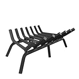HYTXEN Fireplace Grate 24 Inch, Fireplace Grates Heavy Duty Cast Iron Solid Steel 7 Bars Fire Pit Grate with 6 Support Legs, Fireplace Log Grate Outdoor Indoor Wrought Iron Wood Burning Rack