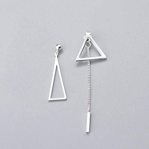 WOZUIMEI Boucles D'Oreilles en Argent S925 Boucles D'Oreilles Asymétriques en Triangle Creux de Style Coréenboucle d'oreille