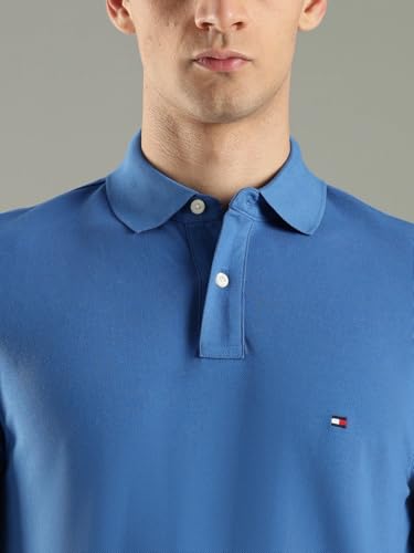 Image of Tommy Hilfiger Solid Regular fit Cotton Polo t-Shirt