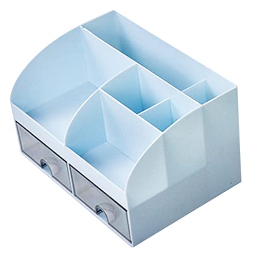 MUCKLILY Storage Box Versatile Tabletop Organizer for Bedroom Office Study Spacious Case for Stationery Cosmetics Lightweight Functional Design Iceberg