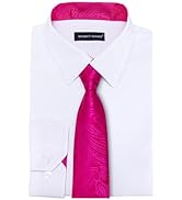 Barry.Wang Men's Dress Shirts with Matching Tie Long Sleeve Button Down Business Casual Shirt Str...