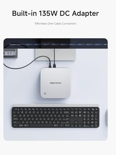 MINIS FORUM AI X1 Pro Mini PC, AMD Ryzen AI 9 HX 370 processeur à 12 cœurs jusqu'à 5,1 GHz et AMD Radeon 890M, Barebone sans DDR5 ni SSD, HDMI/DP/USB4 x 2, USB 3.2 x 2, 2 x RJ45 2,5G, WiFi 7, BT5.4 – vue 6