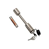 Fits 1 1/4 inch or 2 inch receiver using an included sleeve Stainless steel construction and stronger break resistance Dual self-locking design High security square key design Includes dust cap