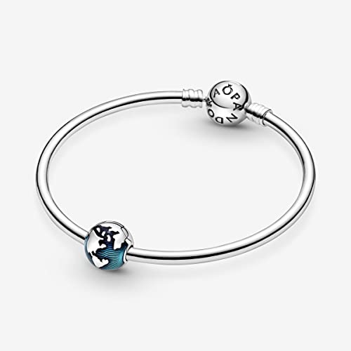 PANDORA Blue Globe Clip Charm - Gift for Her - Compatible with PANDORA Moments - Sterling Silver with Enamel - With Gift Box2