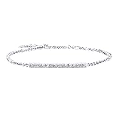 14k White Gold plated silver - Diamond