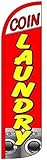 4 Less Co COIN LAUNDRY Windless Swooper Flag Feather Banner Sign 3x11.5 ft Tall (Flag Only) rq