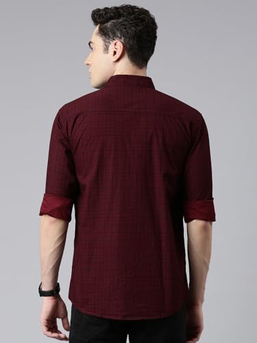 Image of Majestic Man Men's Comfort Slim Fit Pure Cotton Opaque Checked Casual Shirt