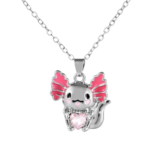 Collier pendentif axolotl de qualité supérieure en cristal