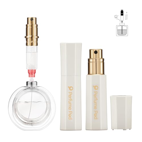 Perfume Pod Refillable Perfume Atomizer, Bottom Filling Fragrances Perfume Bottle, Mini Cologne Dispenser, Travel sized, Portable Sprayer for Women Men, Gift (FLORA01, WHITE)