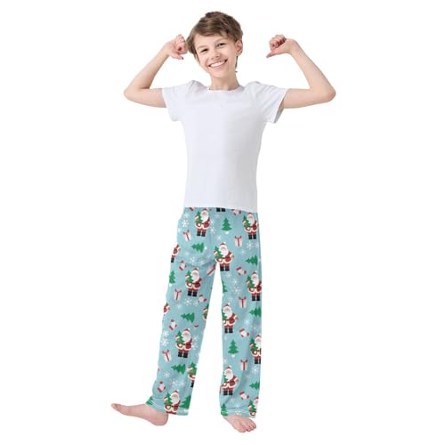 Boys' Pants Christmas Santa Claus Gifts Sock Long Bottoms Jogger Pants Elastic Waist Trousers with Pockets S-XL2