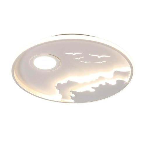 Plafonnier rond blanc moderne oiseau luminaire plafond acrylique fer