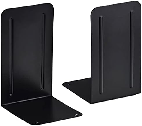 Acrimet Premium Metal Bookends (Heavy Duty) (Black Color) (1 Pair)