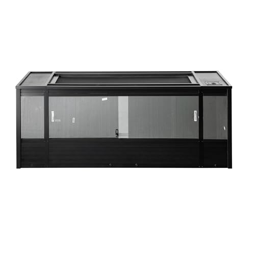 Image of New Age Pet ECOFLEX 60 inch Wide X-Large Reptile Habitat, Mojave Lounge for Snakes, Tortoises & Lizards in Maple, Black & Grey, Easy Assembly, Sliding Glass Doors & Mesh Top