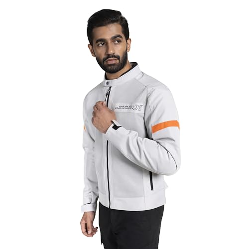 Image of HARLEY-DAVIDSON X UrbanX Edge Riding Jacket for Men | 100% Polyester with Breathable Mesh Lining | Protector Compartments for Elbow, Shoulder & Back | Comfortable & Stylish Motorcycle Jacket