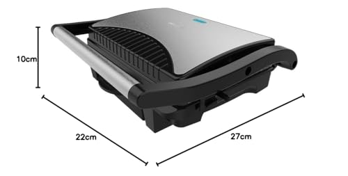 Miniatura 7 de Cecotec Parrilla Eléctrica Rock Ngrill Dark 1000. 1000 W, Revestimiento De Piedra, Bandeja Recogegrasas, Placa Superior Flotante, Superficie 25,4x17,5 Cm, Libre De Ptfe, Pfoa