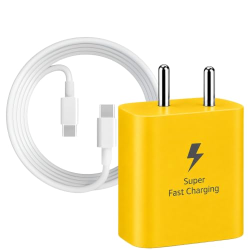 Image of 25W PD 3.0 Type C Super-Fast Charger Adapter for Samsung M07|F17|S25|F36| A35|M06|F06|M16| F16|M05|M35|F05| A06|A16|A17|M55s|Tab S10 Ultra|S10+| 25 Watt -oo Yellow
