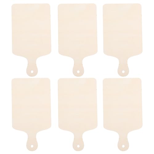 iplusmile Mini Tablas de Charcutería para Servir 6 de Madera con Mango Beige y Manualidades en Fiestas Infantiles y Adornos