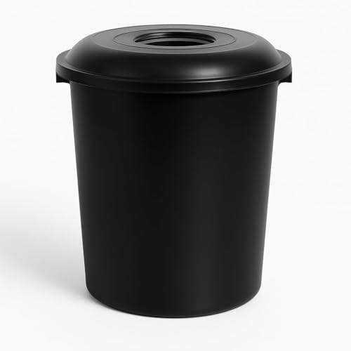 Cesto de Lixo Gigante Reforçado de 100 Litros, Preto, com Alças e...