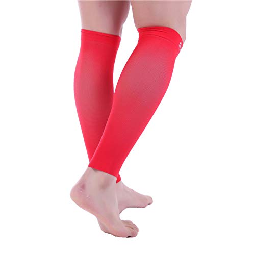 Image of Premium Calf Compression Sleeve 1 Pair 20-30mmHg Strong Calf Support Multiple COLORS Graduated Pressure for Sports Running Muscle Recovery Shin Splints Varicose Veins Doc Miller (Red, Small) | Graduated Support for Running, Shin Splints, Calf Strain, Knee High, Small to 6XL Plus Size