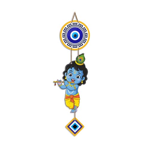 Image of Artvibes Bal Krishna Evil Eye Wall Hanging for Home Entrance Decor | Nazar Battu Protection Hanging for Living Room Bedroom Temple Office | Vastu Positive Energy Decorative Gift (WH 8570N)