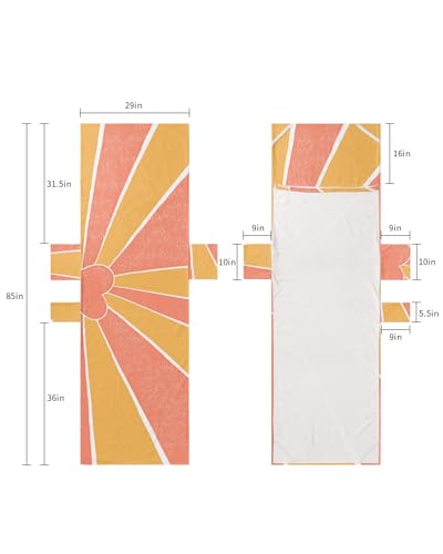 Valentine's Day Beach Lounge Chair Towel Cover, Soft Chaise Lounge Towel with Side Pockets Patio Pool Chairs Cover for Beach/Pool Sunbathing 29x85 Yellow Orange Love Heart