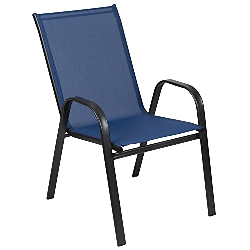 Flash Furniture 4-JJ-303C-NV-GG Brazos Series Outdoor Stackable Patio Chairs thumb #12