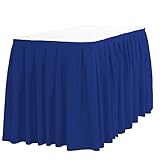LinenTablecloth 14 ft. Accordion Pleat Polyester Table Skirt Royal Blue