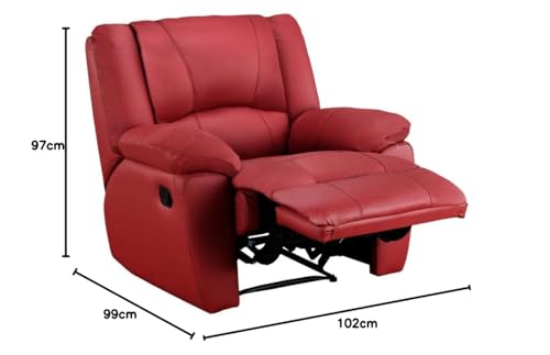 Vente-unique-Relaxsessel Fernsehsessel - Leder - Rot - Aroma – Bild 4