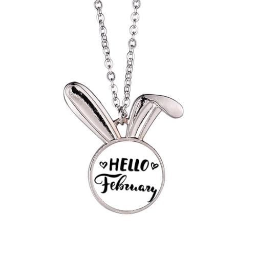 Collier lapin Hello February, cadeau idéal pour anniversaire en hiver