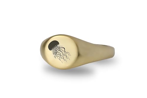 Bague Gravée Méduse en Or au design minimaliste prestigieux