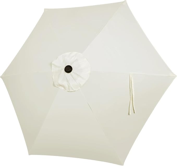 Yaqor Tela Sombrilla 6 Varillas 3 Metros Beige Claro. Recambio Sombrilla 6 Varillas 3 Metros Resistente Y Grueso. Repuesto Parasol 3m 6 Costillas para Sombrillas De Terraza.