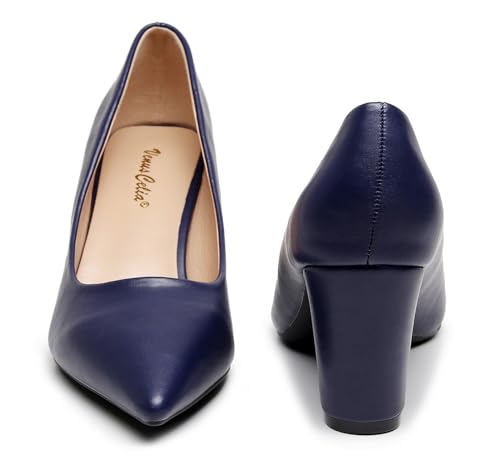 Image of VenusCelia Women's Lewin Pump Chunky Heel Shoe