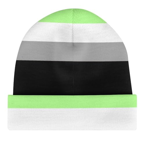 Agender Pride Flag Kids Beanie Hat for for Girls Boys Children Cap Winter Knitted Chemo Cancer Headwear Accessories Gifts Decoration Black4