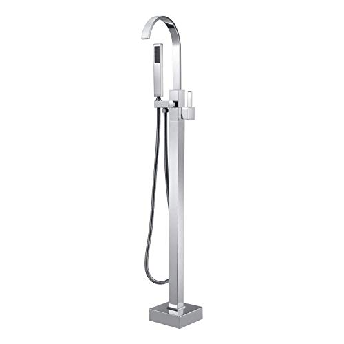 Freistehend Bad Badewanne Wasserfall Wasserhahn Single Griff Bodenmontage Messing Füllstoff Luxus Wasserhahn Schwenken Tülle Cover