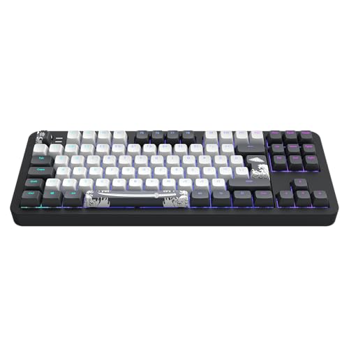 Dark Project ALU87B Bushido Clavier de jeu mécanique | ISO Multi | Hot-Swap | Commutateurs graissés G3MS Moonstone | Stabilisateurs graissés | Support d'étanchéité flexible | Aluminium | TKL 80% | RGB