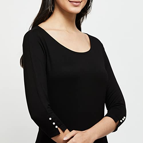 Image of Max Women's Solid Knit Scoop Neck Regular Fit Top