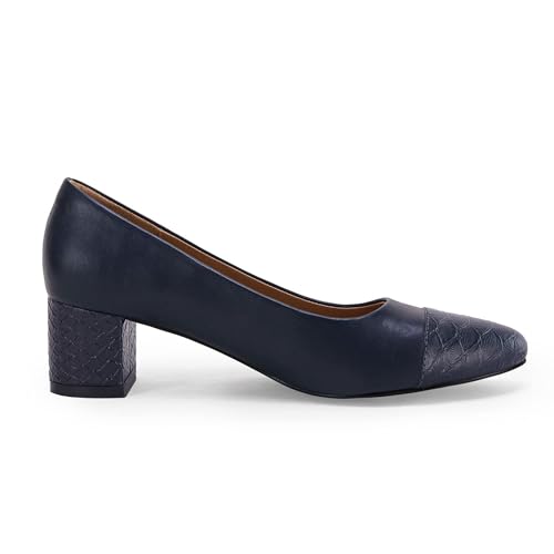 Women's Closed Toe Pumps Snakeskin Slip on Block Low Chunky Heel Business Party Office Dress Shoes3