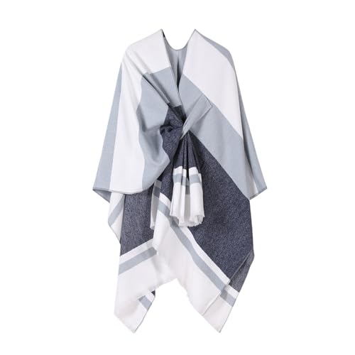 Capa poncho con flecos para mujer chal versátil ligero de verano 7