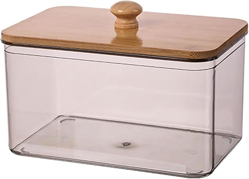 洗剤ストッカー 洗剤ケース ジェルボール 容器 洗濯ボール収納 洗濯洗剤ボールストッカー ジェルボール 竹製ふた 収納ケース 詰め替え ビーズ 収納 ボックス M グレー