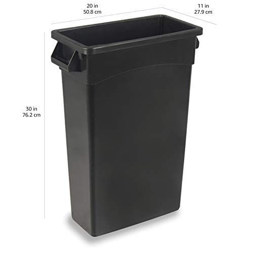 Amazoncommercial 23 Gallon Rectangular Commercial Slim Trash Can, 1 Pack, Black #TOP5